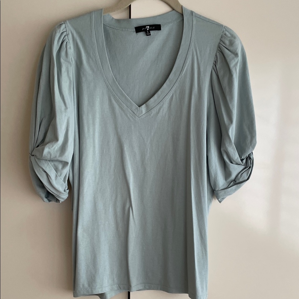 NWOT 7 for mankind 100% cotton mint green T- shirt size L